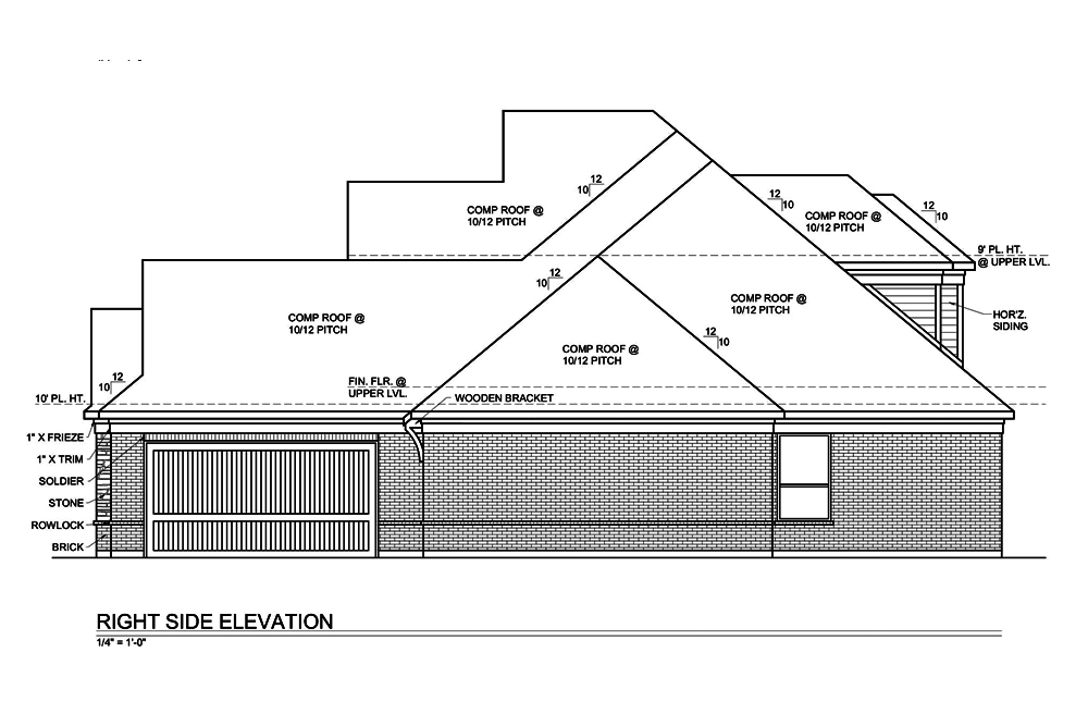 Home Plan Right Elevation of this 4-Bedroom,3322 Sq Ft Plan -199-1017