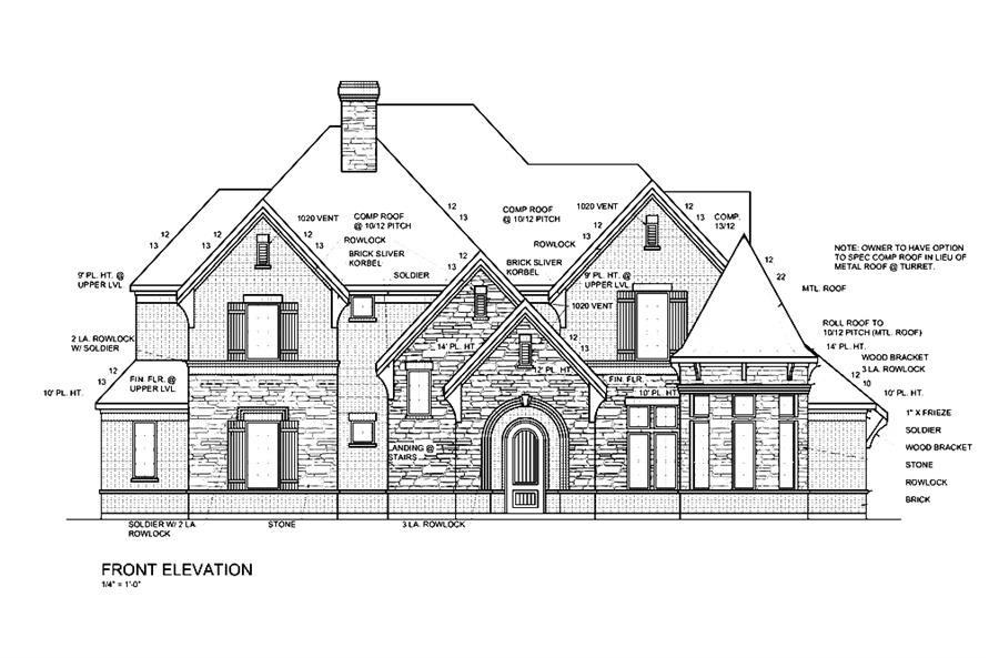 199-1018: Home Plan Front Elevation