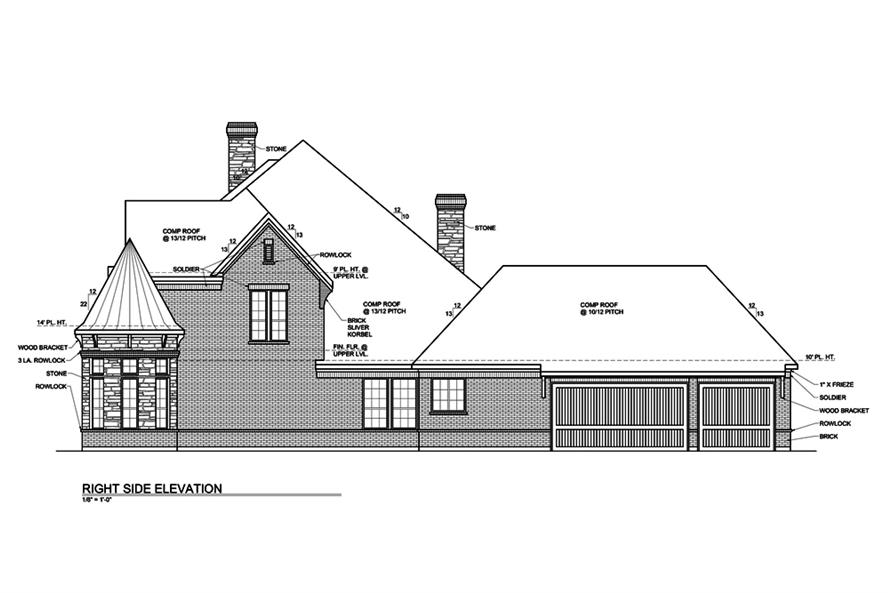 199-1018: Home Plan Right Elevation
