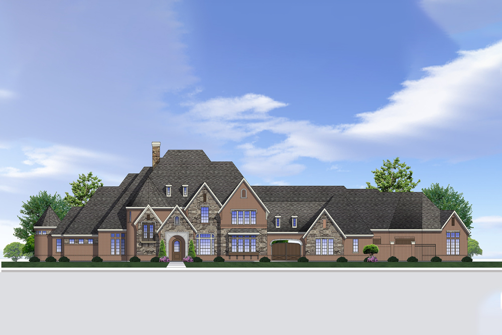 Front View of this 4-Bedroom, 6176 Sq Ft Plan - 199-1022