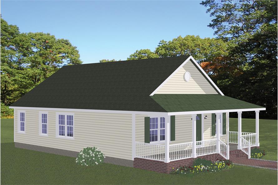 3-Bedroom, 1315 Sq Ft Cottage Home Plan - 200-1007 - Main Exterior
