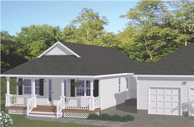 3-Bedroom, 1226 Sq Ft Cottage Home Plan - 200-1009 - Main Exterior