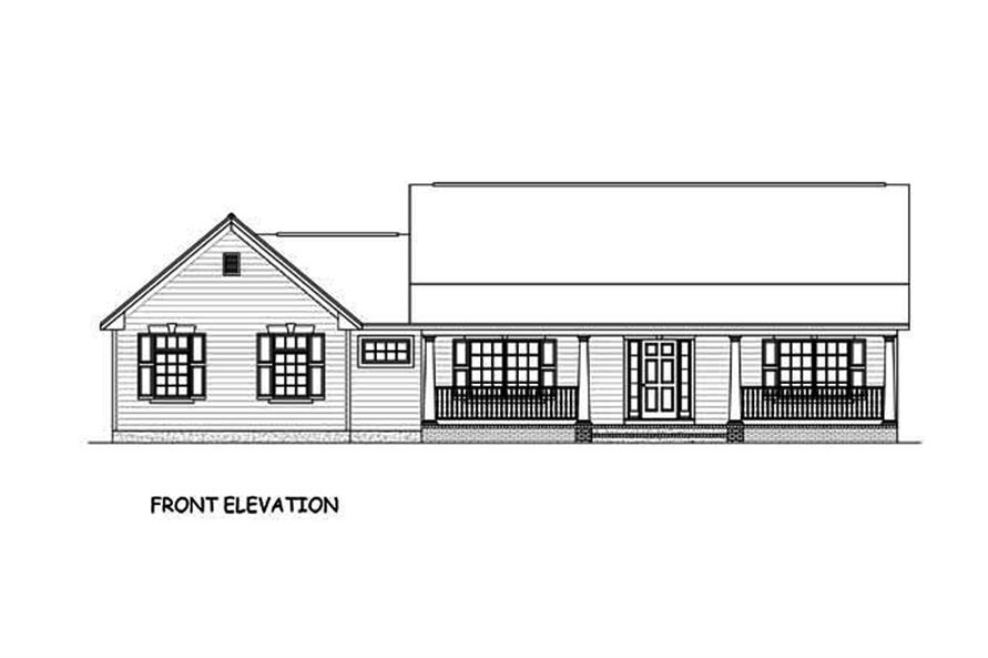 Home Plan Front Elevation of this 2-Bedroom,1085 Sq Ft Plan -200-1017