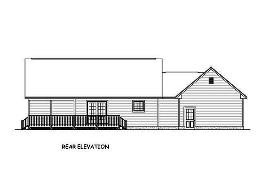 Home Plan Rear Elevation of this 2-Bedroom,1085 Sq Ft Plan -200-1017
