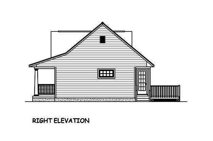 Home Plan Right Elevation of this 2-Bedroom,1085 Sq Ft Plan -200-1017