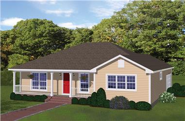 3-Bedroom, 1358 Sq Ft Cottage House Plan - 200-1018 - Front Exterior