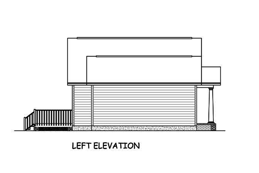 Home Plan Left Elevation of this 3-Bedroom,1200 Sq Ft Plan -200-1020