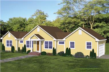 3-Bedroom, 1200 Sq Ft Traditional Home Plan - 200-1020 - Main Exterior