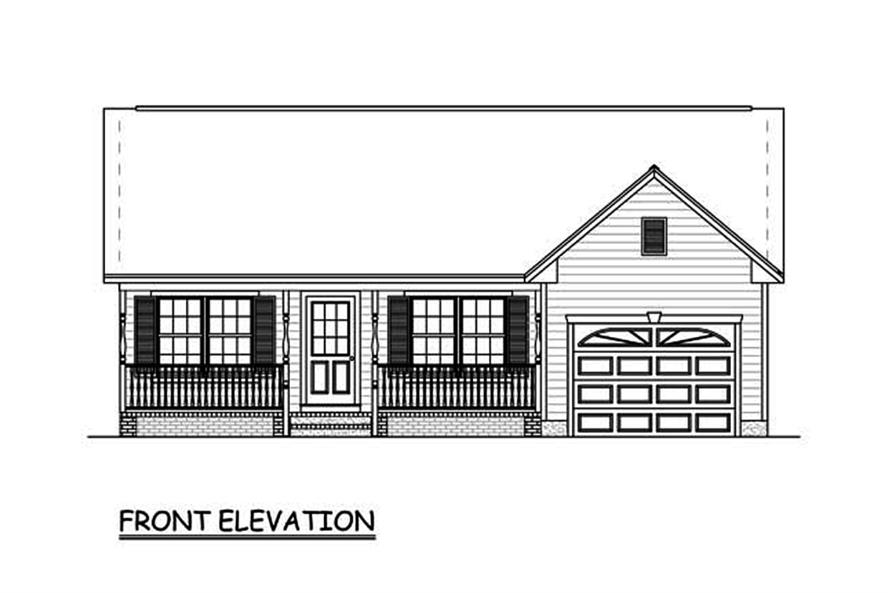 200-1021: Home Plan Front Elevation