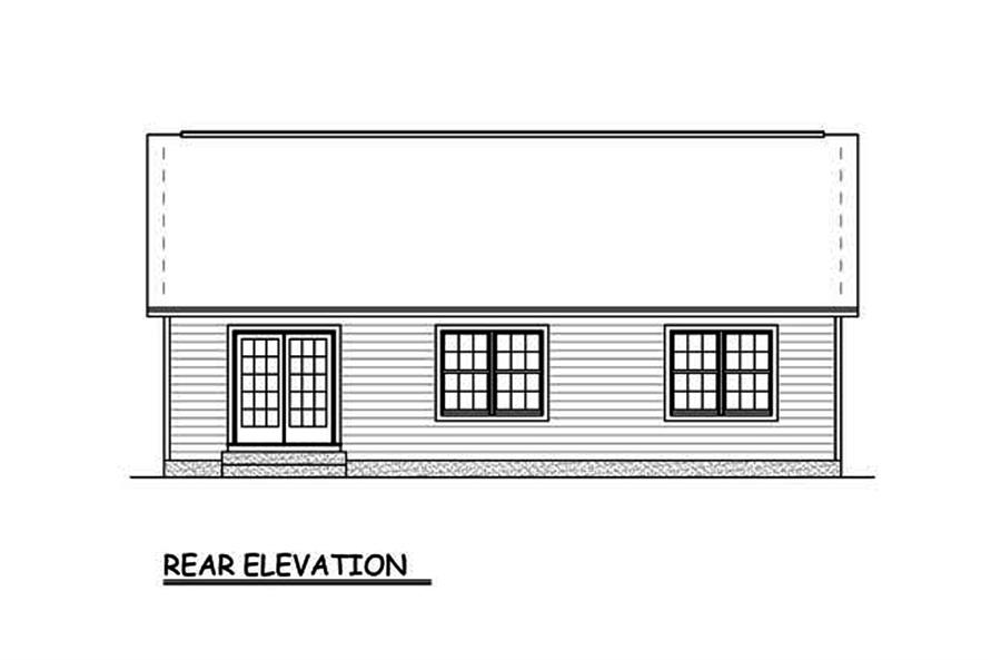 Home Plan Rear Elevation of this 3-Bedroom,1198 Sq Ft Plan -200-1021