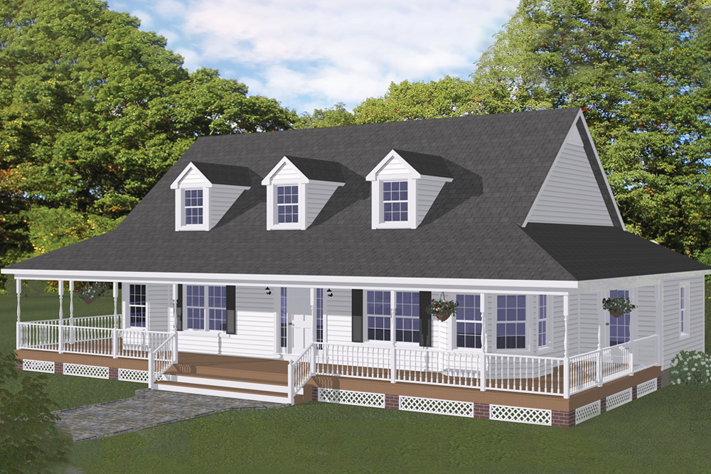 3 Bedroom, 2.5 Bath Farmhouse Floor Plan 1704 Sq Ft Home