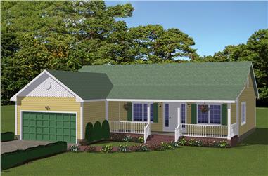 3-Bedroom, 1375 Sq Ft Traditional House - #200-1033 - Front Exterior