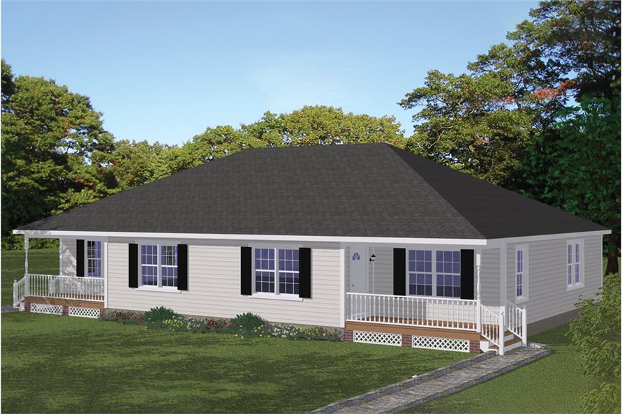 2-Bedroom, 1872 Sq Ft Traditional Home Plan - 200-1041 - Main Exterior