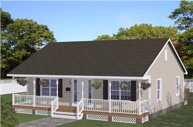 2-Bedroom, 1080 Sq Ft Cottage Home Plan - 200-1042 - Main Exterior