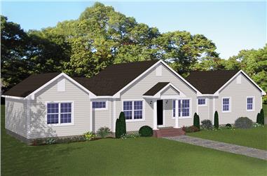 3-Bedroom, 1200 Sq Ft Traditional Home Plan - 200-1050 - Main Exterior