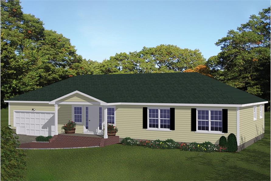 3-Bedroom, 1508 Sq Ft Traditional Home Plan - 200-1054 - Main Exterior