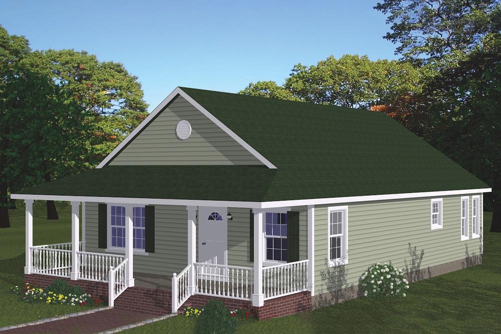 Front elevation of Cottage home (ThePlanCollection: House Plan #200-1062)