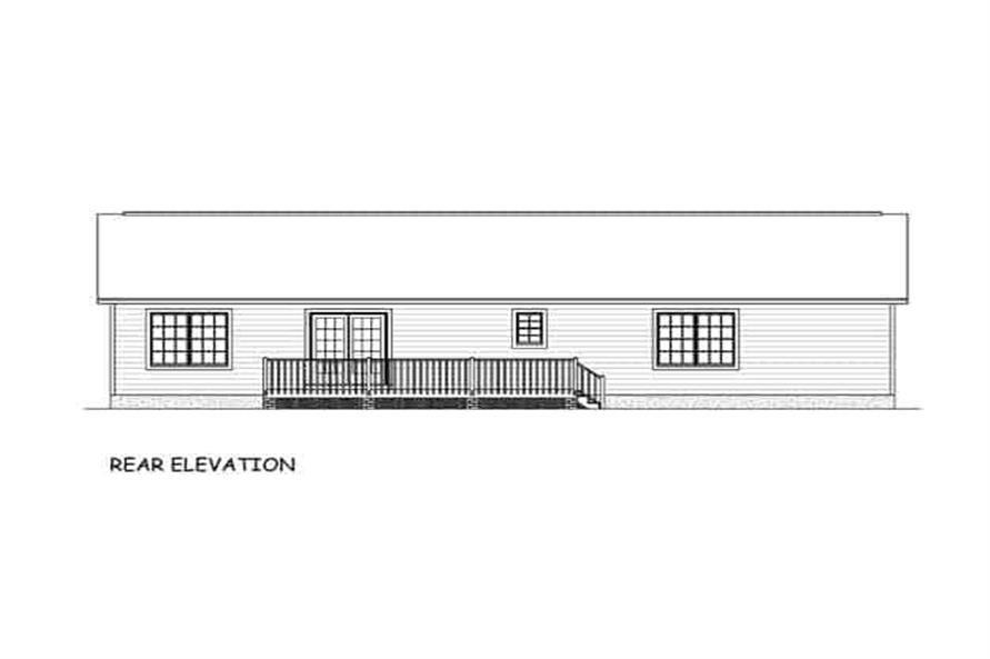Home Plan Rear Elevation of this 3-Bedroom,1480 Sq Ft Plan -200-1066