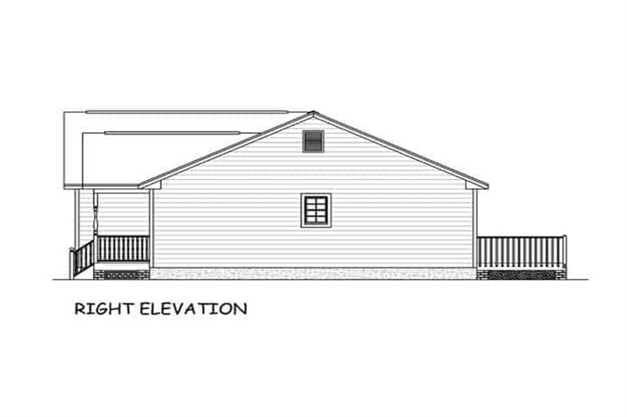 Home Plan Right Elevation of this 3-Bedroom,1480 Sq Ft Plan -200-1066
