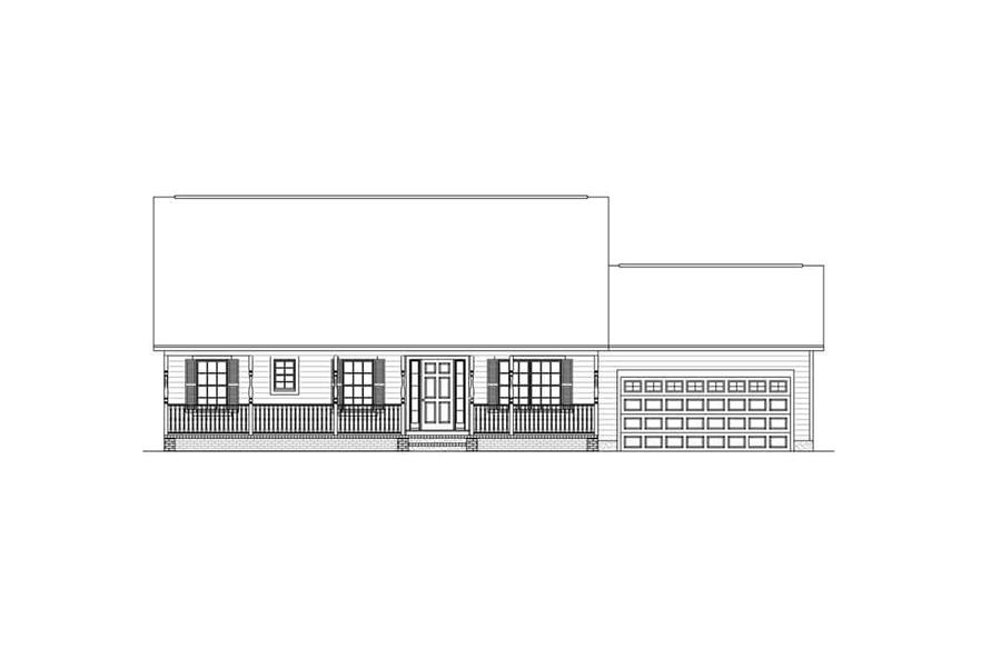 200-1090: Home Plan Front Elevation