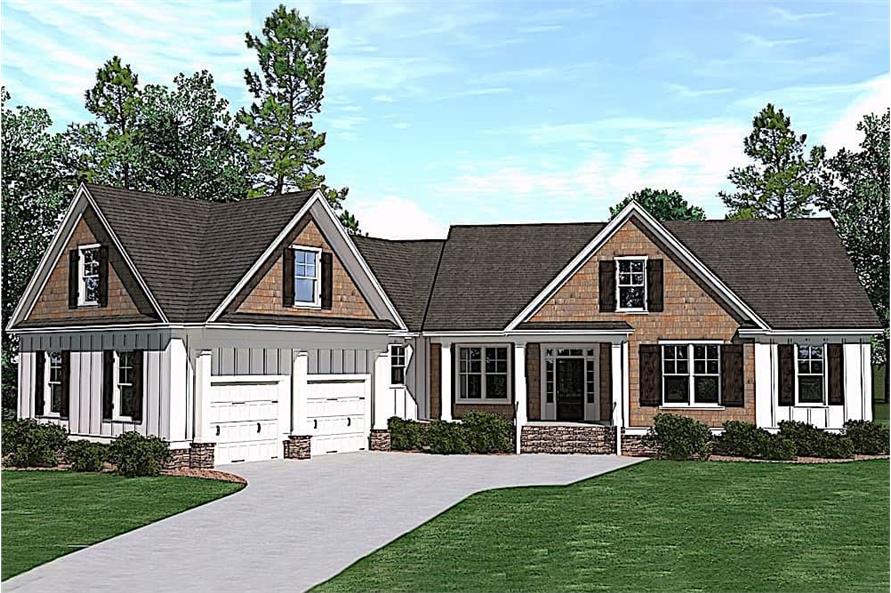 4-Bedroom, 2995 Sq Ft Country House - Plan #201-1008 - Front Exterior