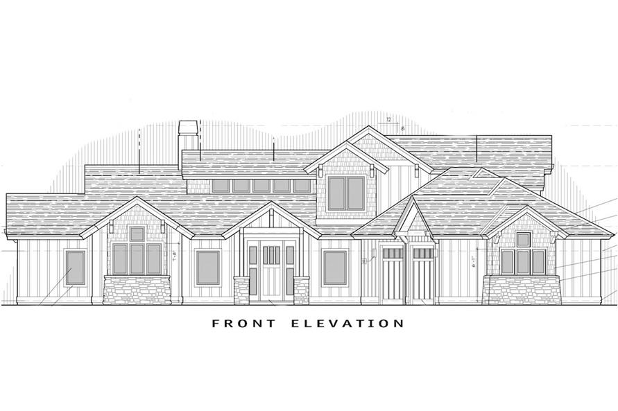 Home Plan Front Elevation of this 3-Bedroom,2536 Sq Ft Plan -202-1003