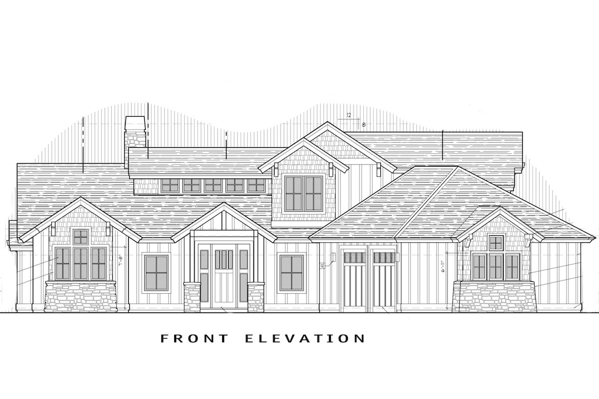 Home Plan Front Elevation of this 3-Bedroom,2350 Sq Ft Plan -202-1005