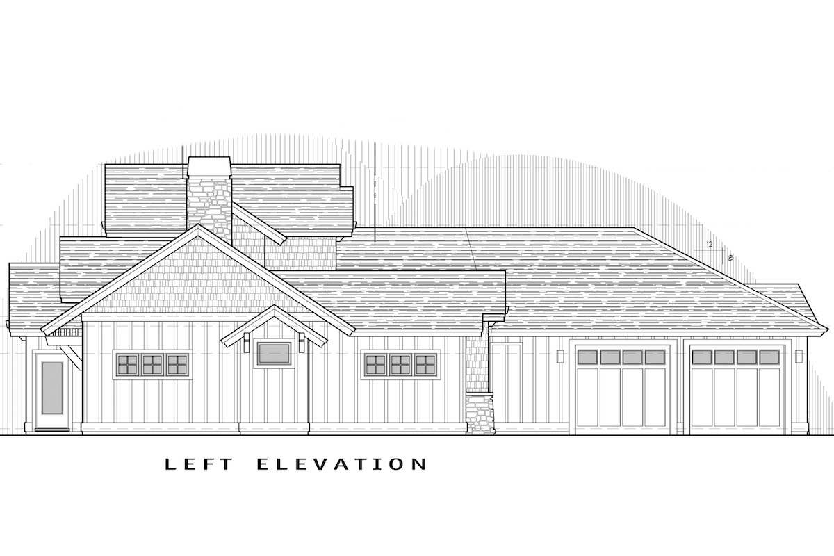 Home Plan Left Elevation of this 3-Bedroom,2350 Sq Ft Plan -202-1005