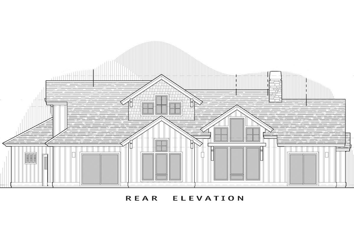 Home Plan Rear Elevation of this 3-Bedroom,2350 Sq Ft Plan -202-1005