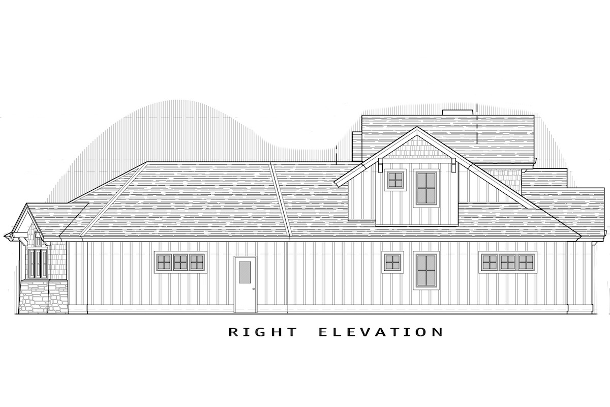 Home Plan Right Elevation of this 3-Bedroom,2350 Sq Ft Plan -202-1005