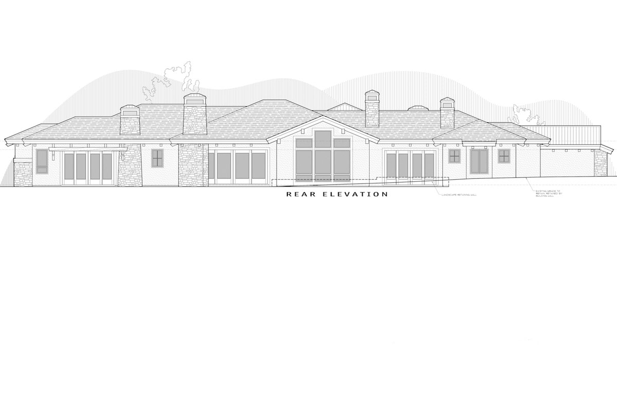 Home Plan Rear Elevation of this 3-Bedroom,3574 Sq Ft Plan -202-1010
