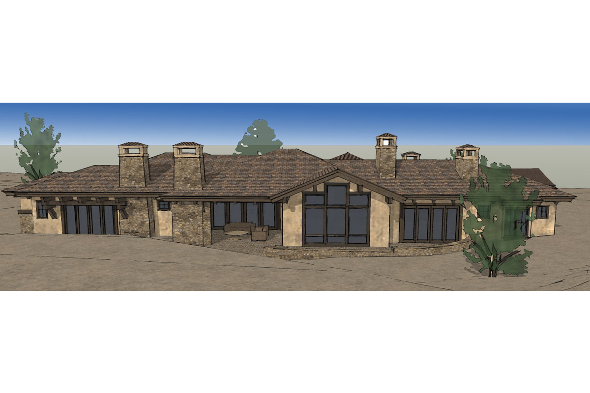 Front View of this 3-Bedroom, 3574 Sq Ft Plan - 202-1010