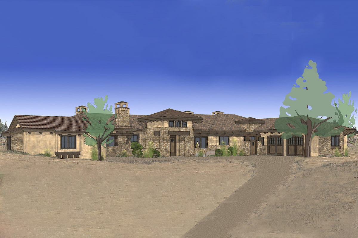 Mediterranean style home (ThePlanCollection: Plan #202-1010)