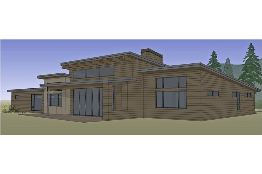 Rear View of this 3-Bedroom, 3264 Sq Ft Plan - 202-1013