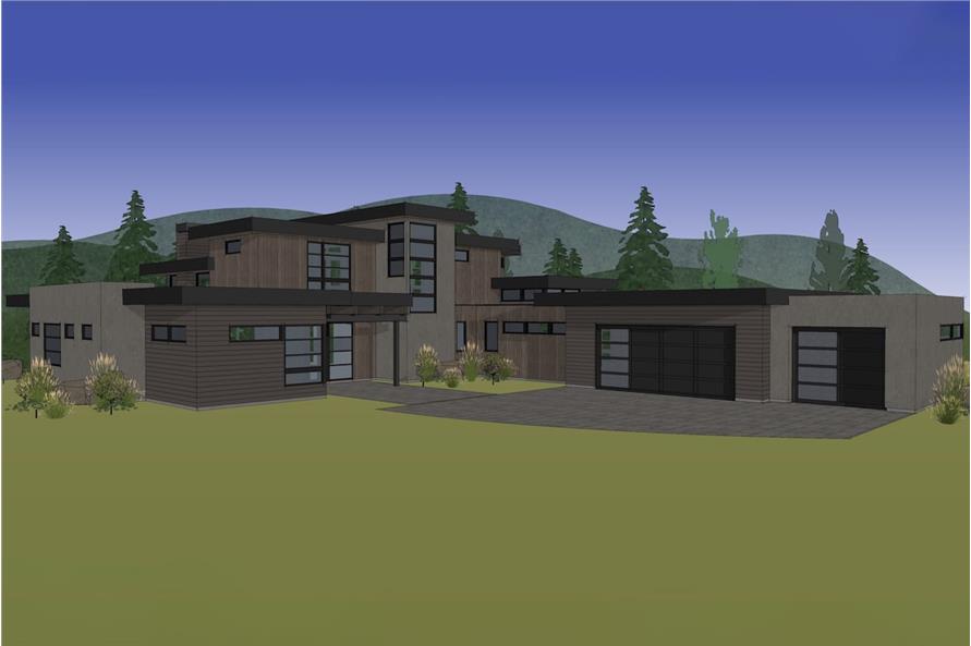 Front View of this 4-Bedroom, 3712 Sq Ft Plan - 202-1015