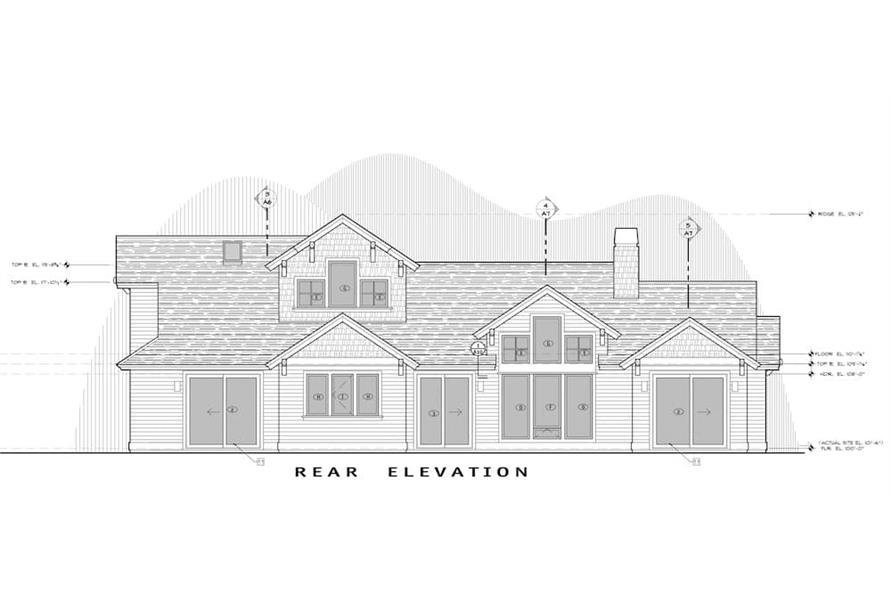 Home Plan Rear Elevation of this 3-Bedroom,2683 Sq Ft Plan -202-1028