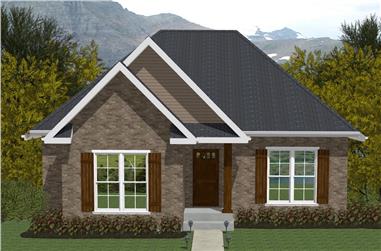 3-Bedroom, 1448 Sq Ft Texas Style Home Plan - 203-1004 - Main Exterior