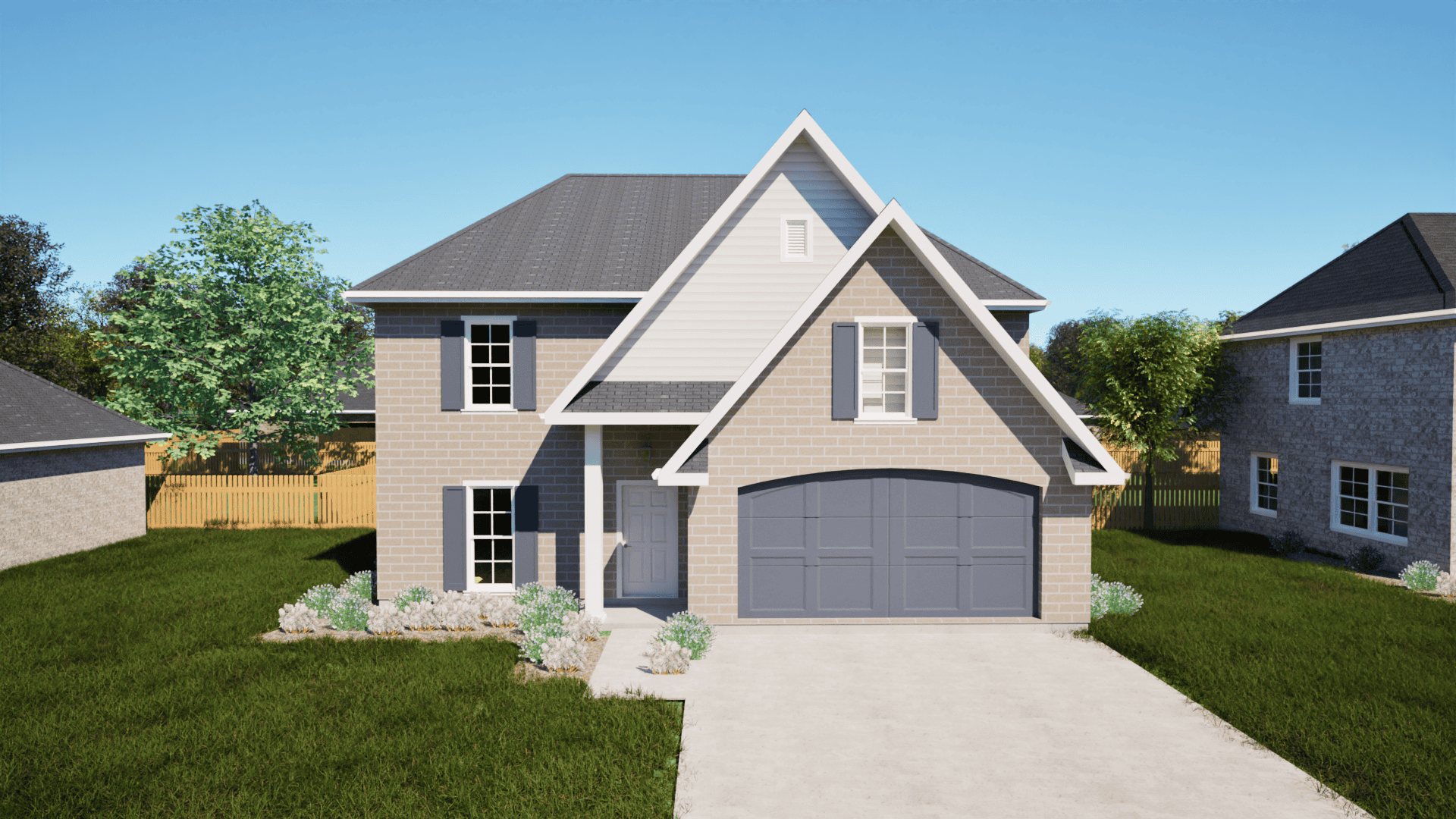 Front elevation of European home (ThePlanCollection: House Plan #203-1005)