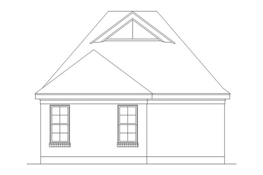 Home Plan Rear Elevation of this 2-Bedroom,800 Sq Ft Plan -203-1006
