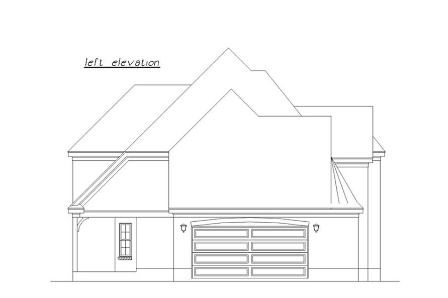 Home Plan Left Elevation of this 4-Bedroom,2627 Sq Ft Plan -203-1011