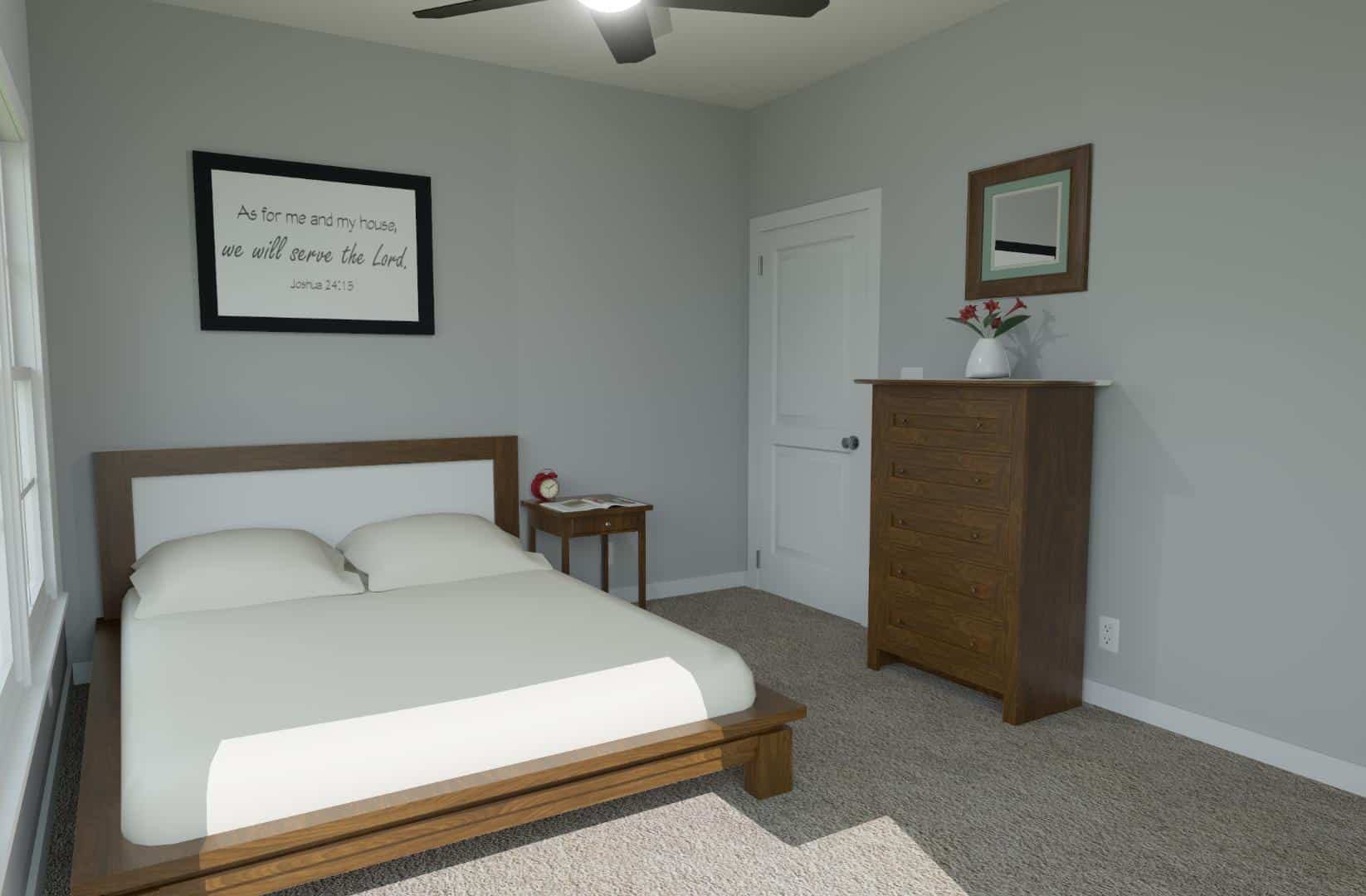 Bedroom of this 2-Bedroom,718 Sq Ft Plan -203-1024