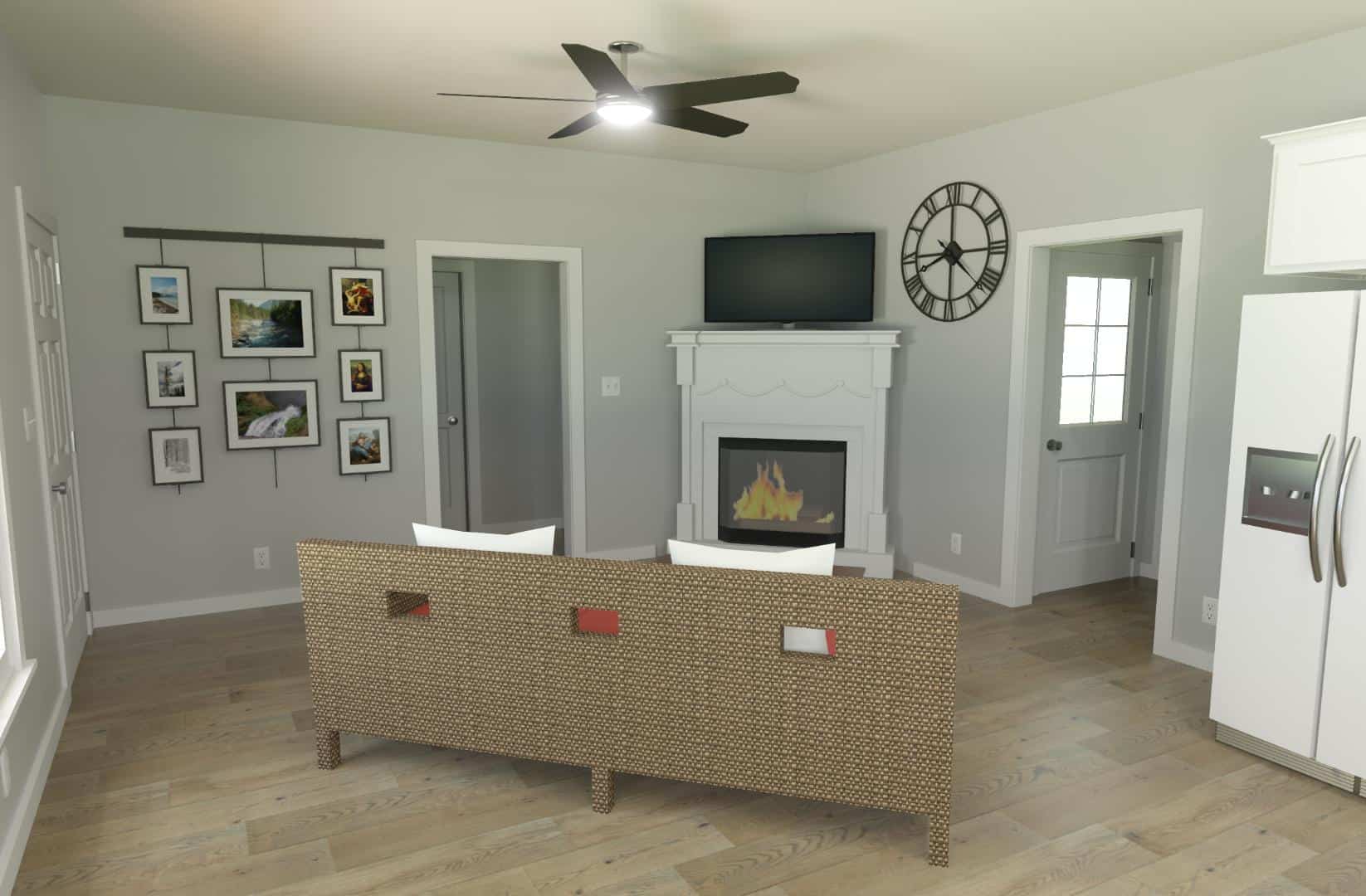 Family Room of this 2-Bedroom,718 Sq Ft Plan -203-1024