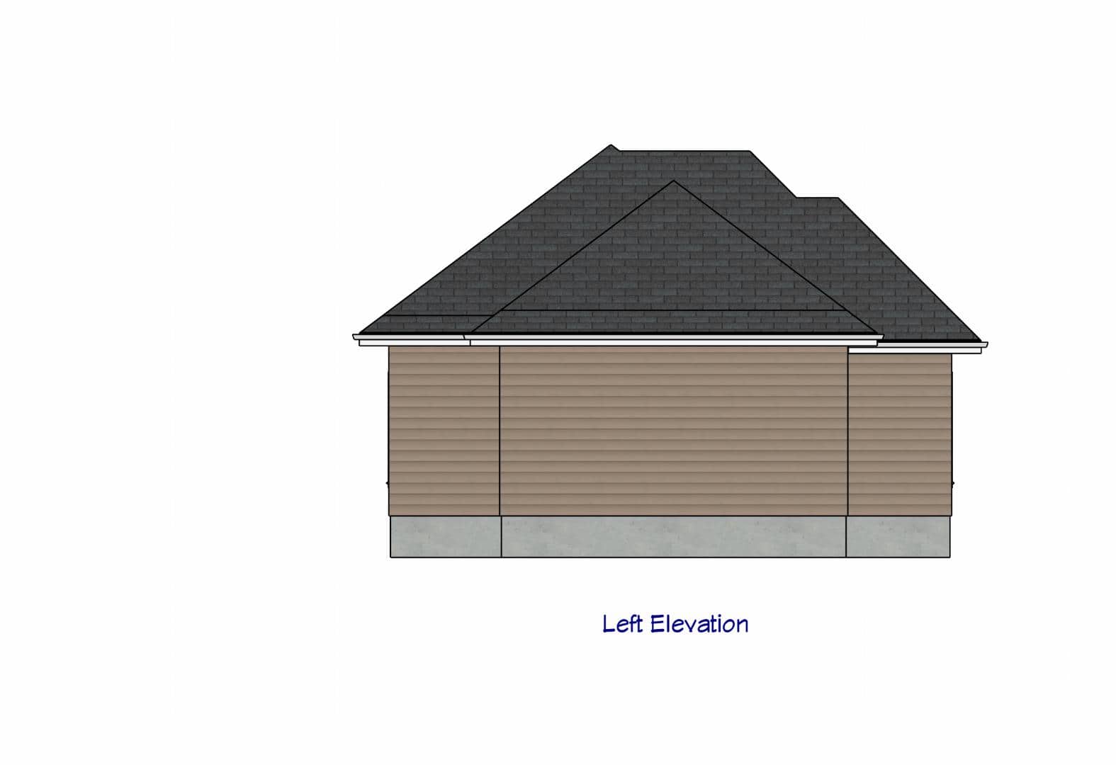 Home Plan Left Elevation of this 2-Bedroom,718 Sq Ft Plan -203-1024
