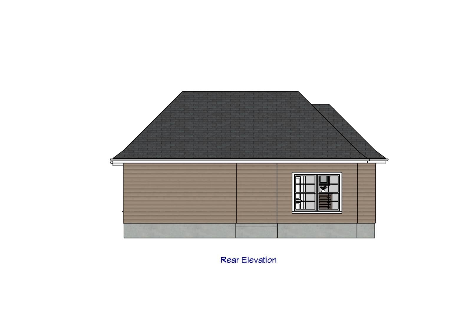 Home Plan Rear Elevation of this 2-Bedroom,718 Sq Ft Plan -203-1024