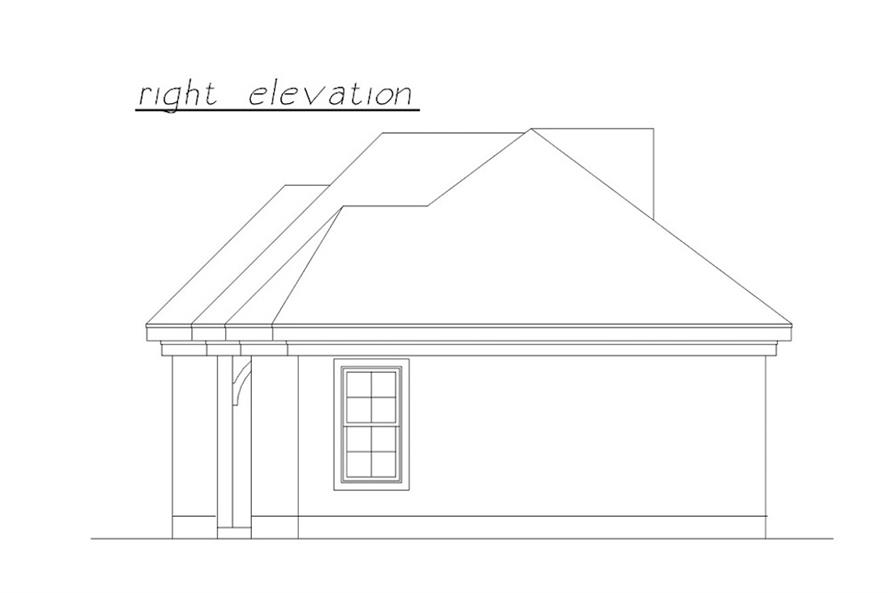 Home Plan Right Elevation of this 2-Bedroom,718 Sq Ft Plan -203-1024