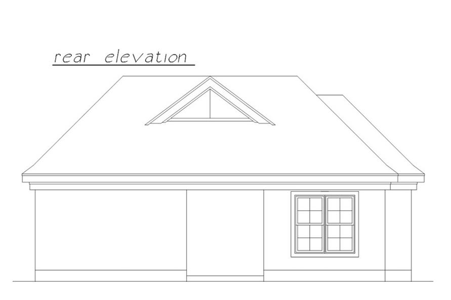Home Plan Rear Elevation of this 2-Bedroom,718 Sq Ft Plan -203-1024