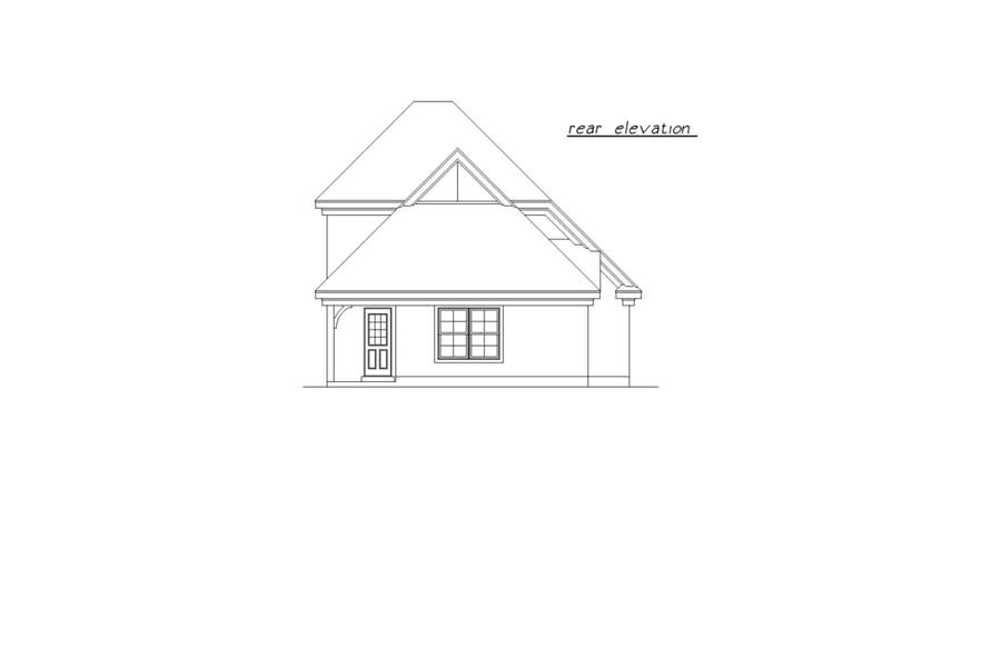 Home Plan Rear Elevation of this 3-Bedroom,1379 Sq Ft Plan -203-1027