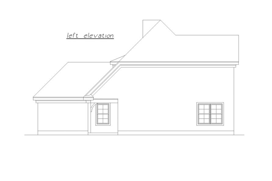 Home Plan Left Elevation of this 3-Bedroom,1500 Sq Ft Plan -203-1028