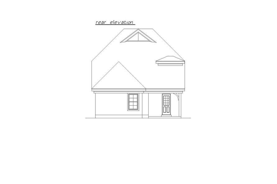 Home Plan Rear Elevation of this 3-Bedroom,1500 Sq Ft Plan -203-1028