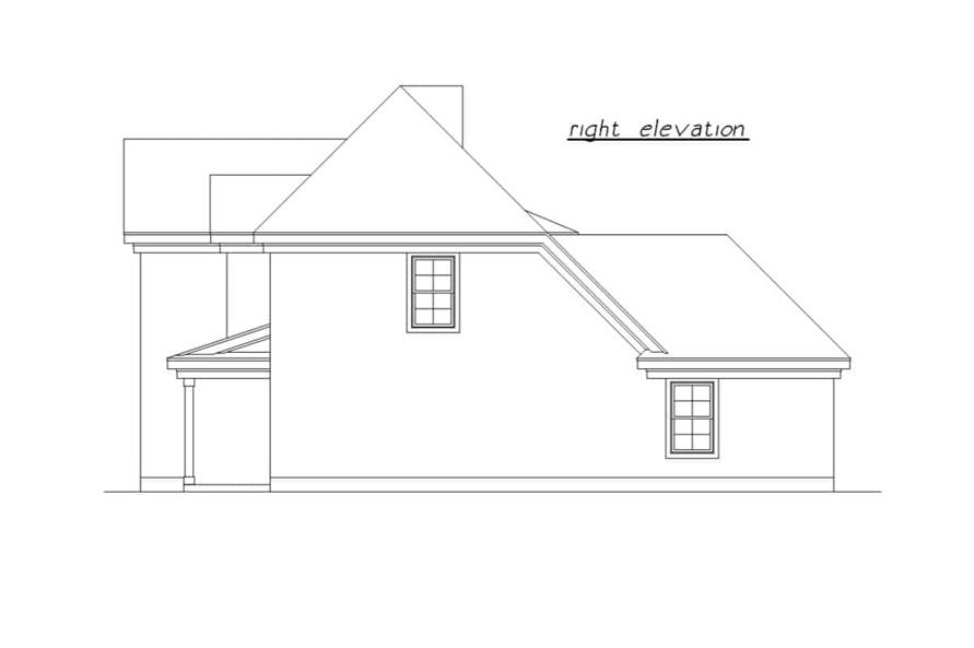 Home Plan Right Elevation of this 3-Bedroom,1500 Sq Ft Plan -203-1028